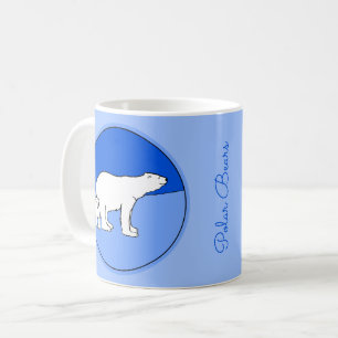 Polar Bear Mum and Cub Painting - Wildlife Art Coffee Mug