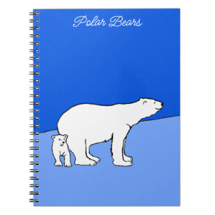 Polar Bear Mum and Cub Painting - Wildlife Art Notebook