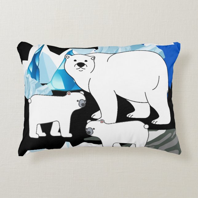 Polar Bear Mum  Decorative Cushion (Front)