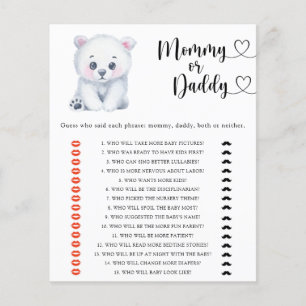 Polar bear - mummy or daddy baby shower game