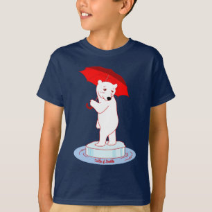 Polar Bear needs an Umbrella Doodle Art T-Shirt