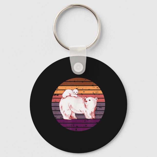 Polar Bear, North Pole Polar Bear, Environmental P Key Ring (Front)