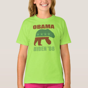 Polar Bear Obama Biden '08 Kids Ringer Shirt