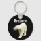 Polar Bear on Black Personalised Name Keychain