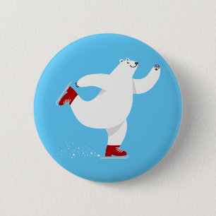 Polar Bear on ice 6 Cm Round Badge