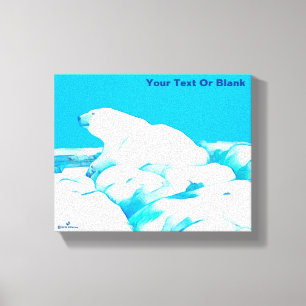 Polar Bear On Ice Canvas Print