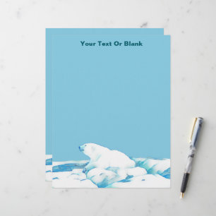 Polar Bear On Ice Custom Letterhead