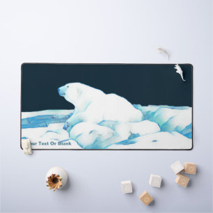 Polar Bear On Ice Desk Mat