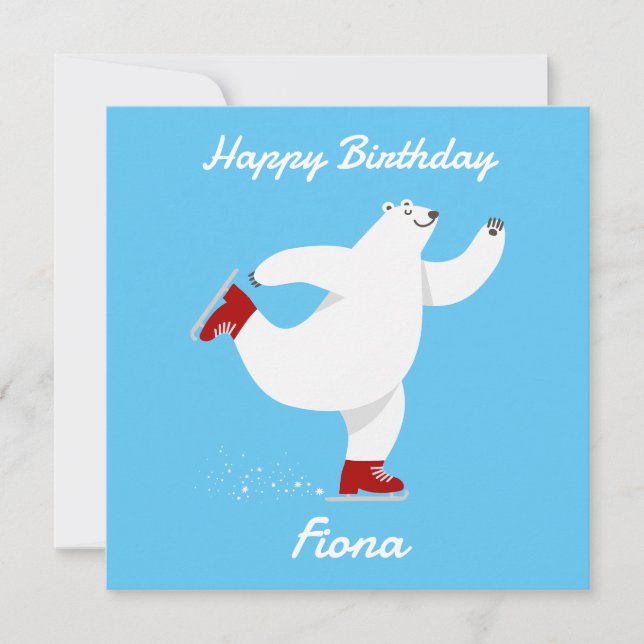 Polar Bear on ice Holiday Card (Front)