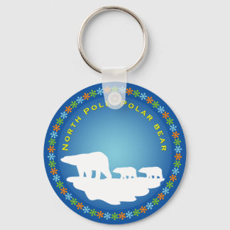 Polar Bear on Ice Key Ring