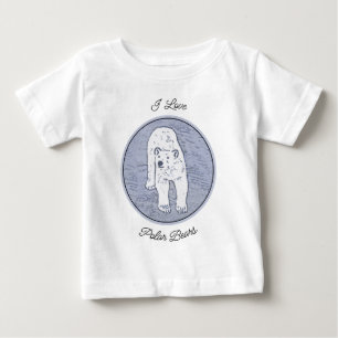 Polar Bear on Ice Painting - Original Wildlife Art Baby T-Shirt