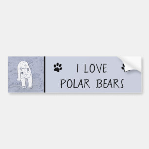 Polar Bear on Ice Painting - Original Wildlife Art Bumper Sticker