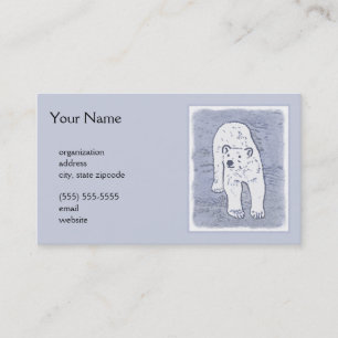 Polar Bear on Ice Painting - Original Wildlife Art Business Card