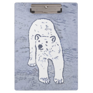 Polar Bear on Ice Painting - Original Wildlife Art Clipboard