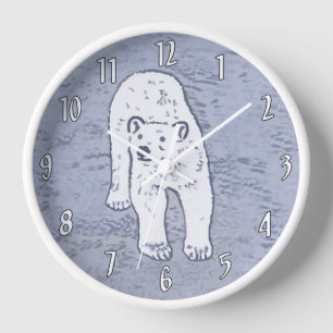 Polar Bear on Ice Painting - Original Wildlife Art Clock