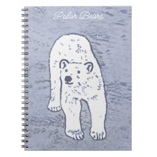 Polar Bear on Ice Painting - Original Wildlife Art Notebook