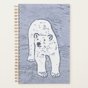 Polar Bear on Ice Painting - Original Wildlife Art Planner
