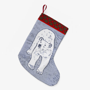 Polar Bear on Ice Painting - Original Wildlife Art Small Christmas Stocking