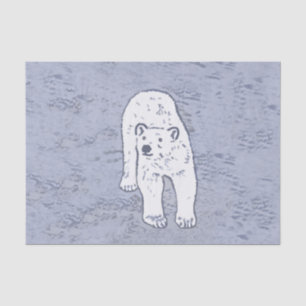 Polar Bear on Ice Painting - Original Wildlife Art Tissue Paper