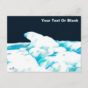 Polar Bear On Ice Postcard