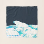 Polar Bear On Ice Scarf<br><div class="desc">A somewhat stylised,  blue-toned image of a Polar Bear (Ursus maritimus) resting on the polar ice pack on on a dark,  moonlit winter night. Customise by adding your own text.</div>