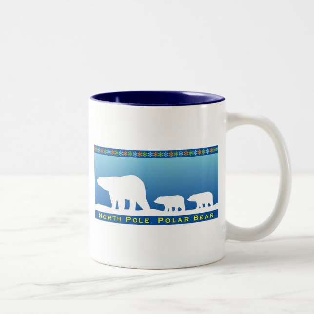 Polar Bear on Ice Two-Tone Coffee Mug (Right)