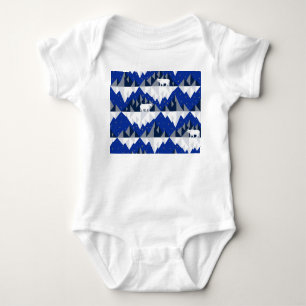 Polar Bear on Iceberg Seamless Pattern. Baby Bodysuit