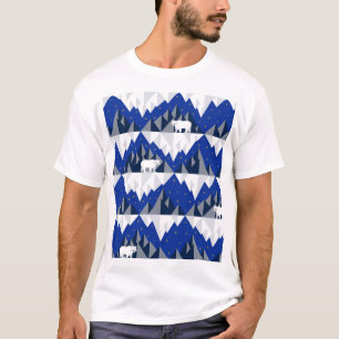 Polar Bear on Iceberg Seamless Pattern. T-Shirt