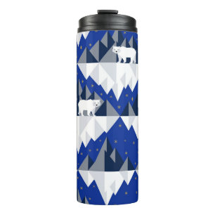 Polar Bear on Iceberg Seamless Pattern. Thermal Tumbler