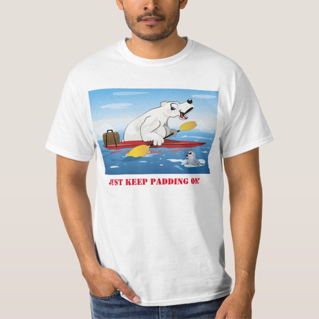 Polar bear on kayak men T-shirt (Front)