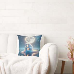 Polar Bear On Melting Iceberg Cushion