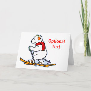 Polar Bear on Skis - Customisable Invitation