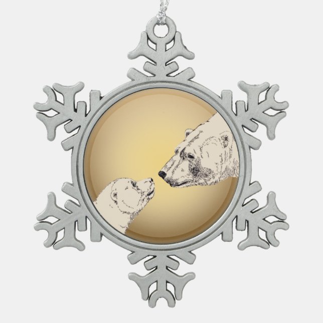 Polar Bear Ornament Holiday Bear Art Decorations (Front)