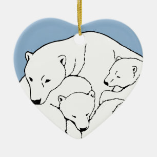 Polar Bear Ornament Mother Baby Personalised Gift