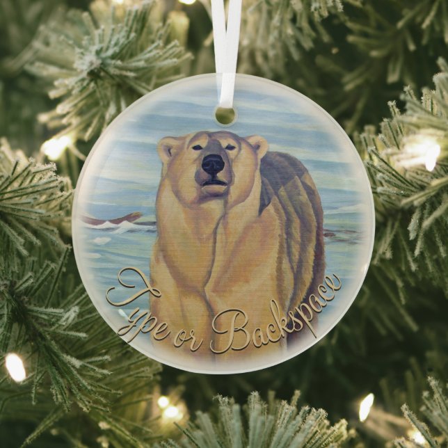 Polar Bear Ornament Personalised Bear Decoration (Insitu)