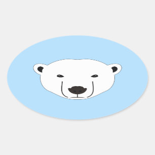 Polar Bear Oval Sticker