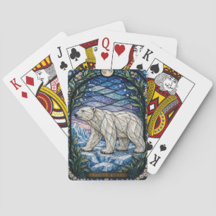 Polar Bear Pack Ice Illumina Stained Glass Playing Cards