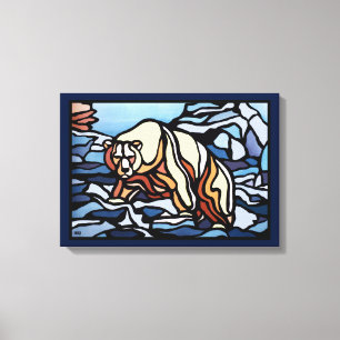Polar Bear Painting Canadian Wildlife Canvas Print
