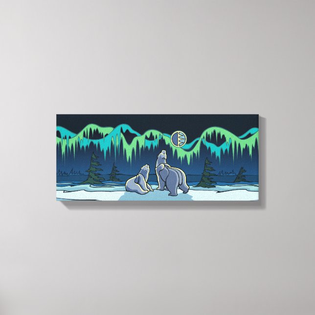 Polar Bear Painting Canadian Wildlife Canvas Print (Front)