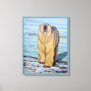 Polar Bear Painting Canadian Wildlife Canvas Print