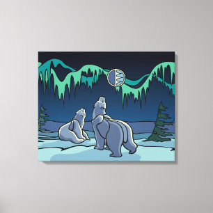 Polar Bear Painting Canadian Wildlife Canvas Print