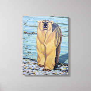 Polar Bear Painting Canadian Wildlife Canvas Print
