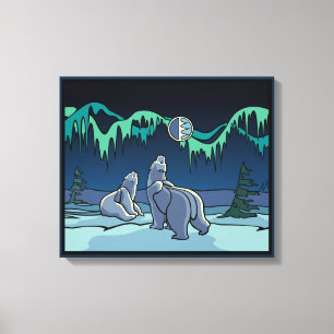 Polar Bear Painting Canadian Wildlife Canvas Print