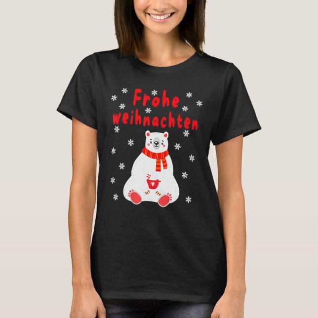 Polar Bear Pajama Cute Christmas Frohe Weihnachten T-Shirt (Front)