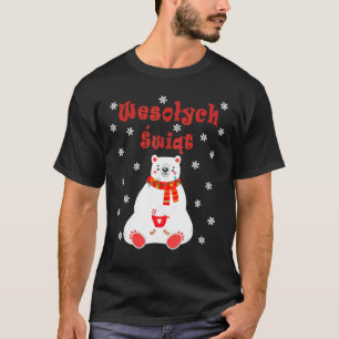 Polar Bear Pajama Lights Christmas Wesolych Swiat T-Shirt