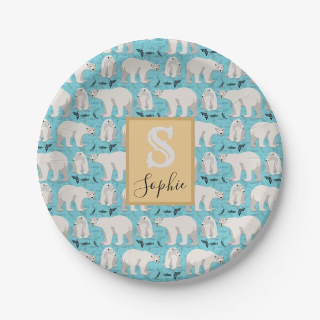 Polar Bear Paper Plate (Front)