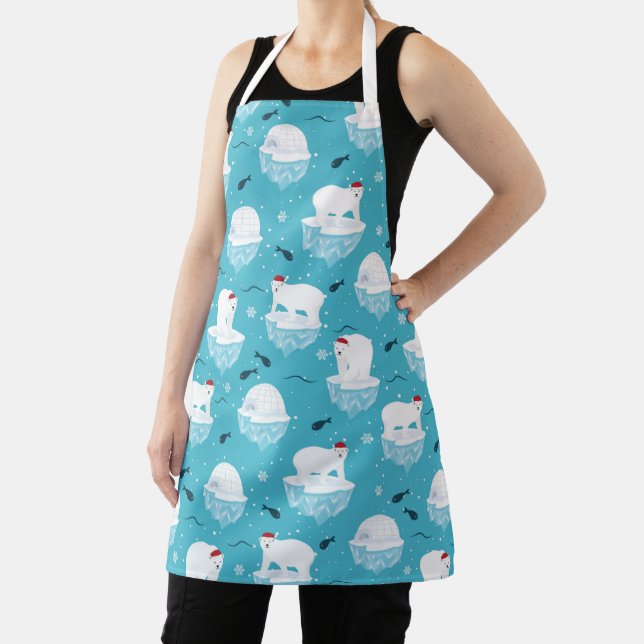 Polar Bear Party Apron (Insitu)
