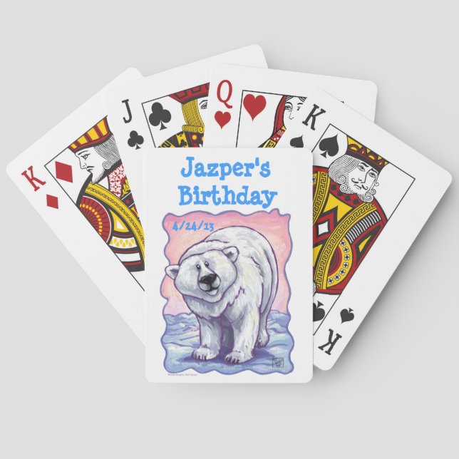Polar Bear Party Center Playing Cards (Back)