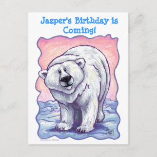 Polar Bear Party Centre Announcement Postcard