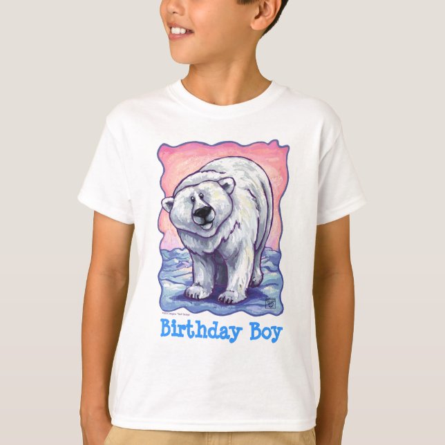 Polar Bear Party Centre Birthday Boy T-Shirt (Front)